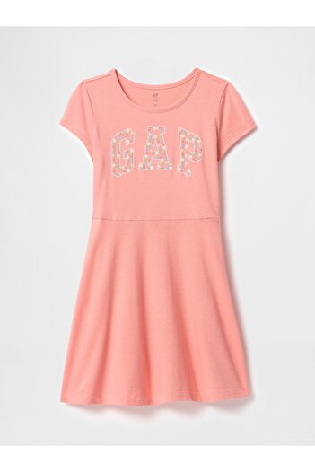 GAP Kız Çocuk Pembe Gap Logo Jersey Elbise