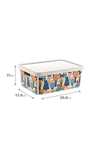 Smartware Stafi Patterned Multi-Purpose Box with Lid 4.5 Lt