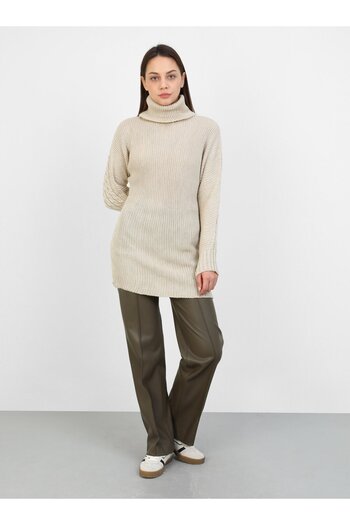 Por La Cara Stone Color Knitwear Tunic - Por La Cara