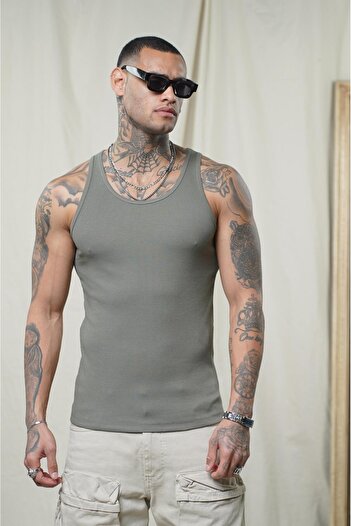 king brich Slim Fit Camisole Flexible Plain Men's Sports Athlete