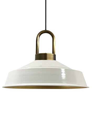 Bamyum Asletl-Lock Industrial Vintage Hängelampe  40 cm, Weiß Metall Pendelleuchte