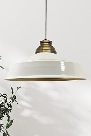 Bamyum Asletl-Lock Industrial Vintage Hängelampe  40 cm, Weiß Metall Pendelleuchte