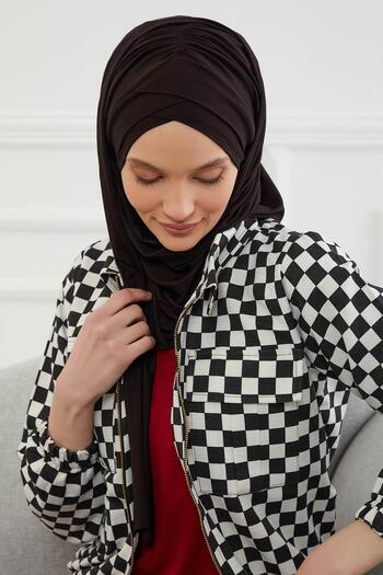 Aisha's Design Πρακτικό χτενισμένο βαμβακερό σάλι με κορδόνι προσαρμογής, CPS-45, CPS-45, Μαύρο