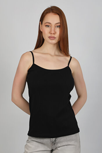 Şenay Women's Rope Strap Corded Undershirt 3-Piece Economic Pack Flexible Fabric 100% Cotton Good Quality and Convenient