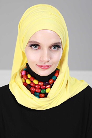 Aisha's Design Drawstring Combed Cotton Boneli Shawl, Bt-1, Yellow