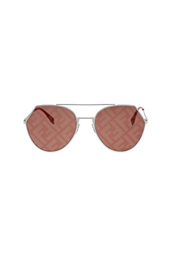 Fendi 0194 9CI 7Y 55 Silver Red color sunglasses Unisex