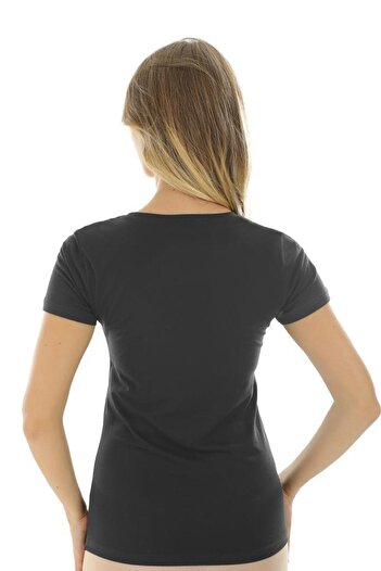 Almila U-Neck Slim Fit Women's Body - Short Sleeve T-shirt 2038