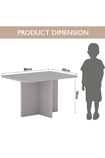 Mahmayi CH01 Ergonomic Child Desk 80x50 Low height With Round Edges Light Grey Single Table 80x50cms)