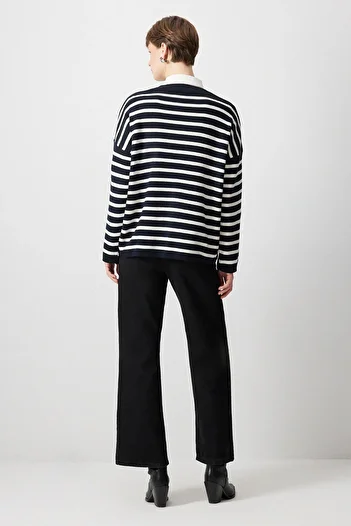 Touché Privé Çi̇Zgi̇Li̇ Oversi̇Ze Tri̇Ko Sweatshirt