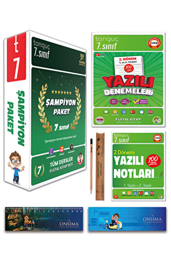 Tonguç Yayınları 7. Sınıf Şampiyon Paketi Tüm Dersler Soru Bankası - 2. Dönem Yazılı Notları Denemeleri Set 10 Kitap