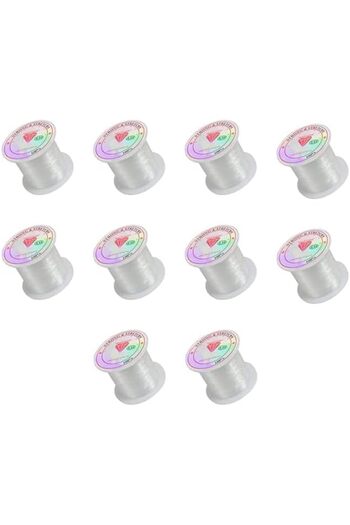 Taimi 10-Piece Jewelry Cord Elastic Bracelet Rope Crystal Beading 5x5x4cm