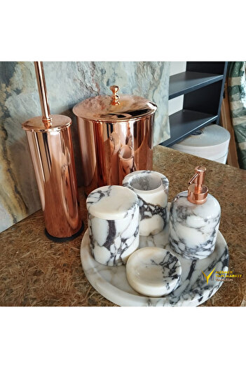 SİPAHİMARBLE Violet Marble Bathroom Set of 7