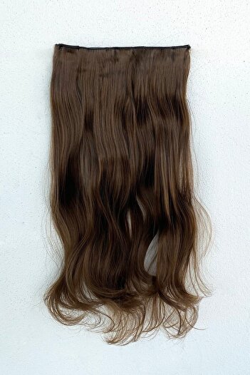TAKIŞTIR Isıya Dayanıklı Yarımay Çıt Çıt Saç - Sh6d- Fındık Kahve - Dalgalı - 60 Cm - 110 gr (Pınar)