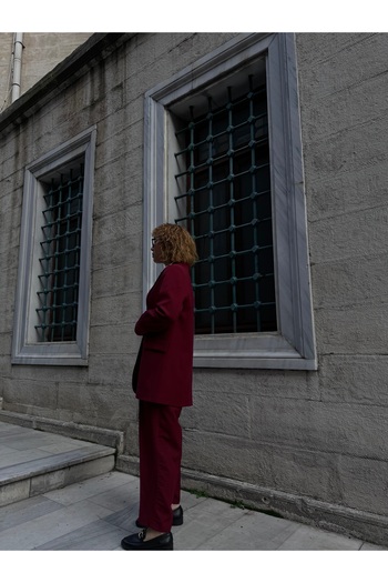 Bak'ap Παντελόνι με ζώνη καρότο και μπλέιζερ με βάτα - Σετ κοστουμιών 2 τεμαχίων