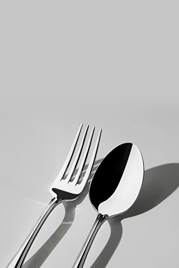 Nehir Lalezar Plain - 30-piece Fork and Spoon Set for 6 People