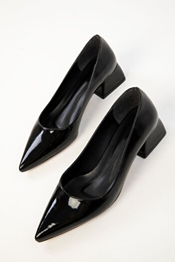 SOHO Black Patent Leather Women's Classic Heeled Shoes 20225