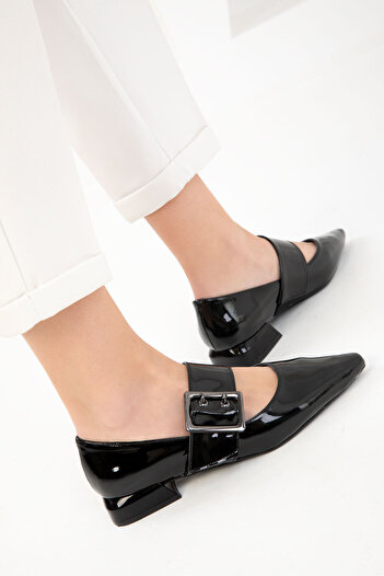 SOHO Black Patent Leather Women's Classic Heeled Shoes 20223