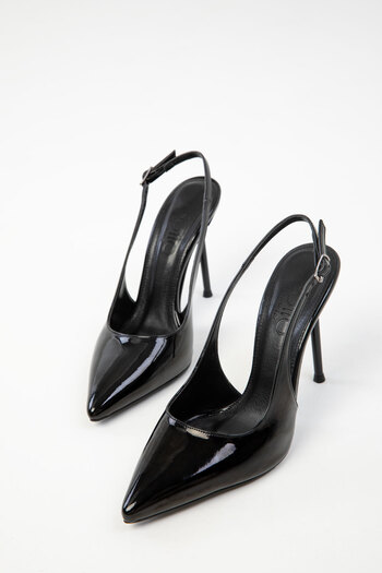 SOHO Black Patent Leather Women's Classic Heeled Shoes 18847