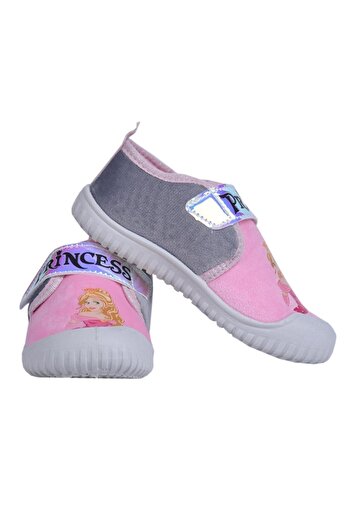 GEZER Kız Çocuk Pembe 03078 Cırtlı Okul Kreş  Panduf Ayakkabı