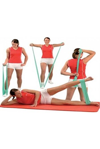 FırsatVar Pilates Bandı Direnç Aerobik Egzersiz Lastiği Orta Sertlikte Spor Öncesi Esneme Isınma