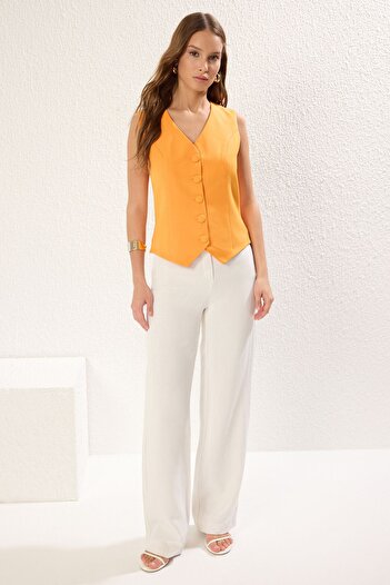 Trendyol Collection Orange Woven Fitted Vest - Twoss21Ye0009