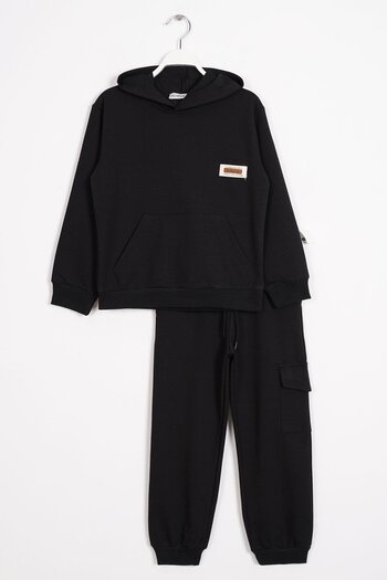 zepkids Hooded Cargo Pocket Khaki Color Boy's Tracksuit Set