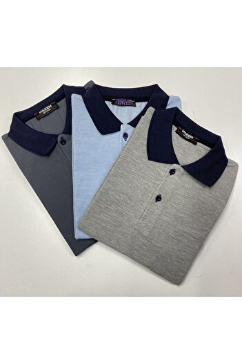 serkertaş Plus Size Pocket Polo Neck T-Shirt