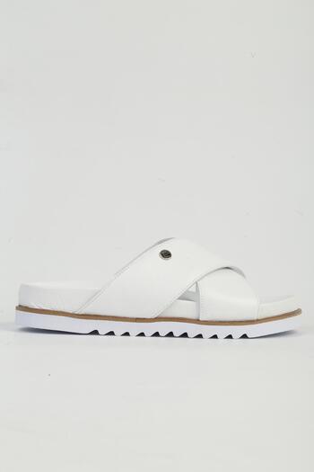 Pierre Cardin Genuine Leather White Women's Slippers Pc-54601