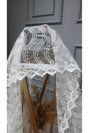 farbateks Embroidery New Eco Series Ivy Pattern Embroidery 2 Layers Pleated Tulle Curtain