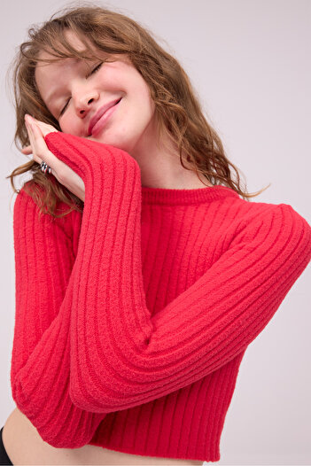 Addax Soft Textured Crew Neck Sweater K3378-B4