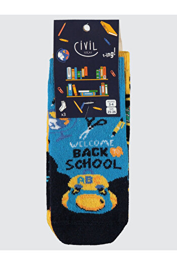Civil Socks Erkek Çocuk Çorap 3-11 Yaş Sarı