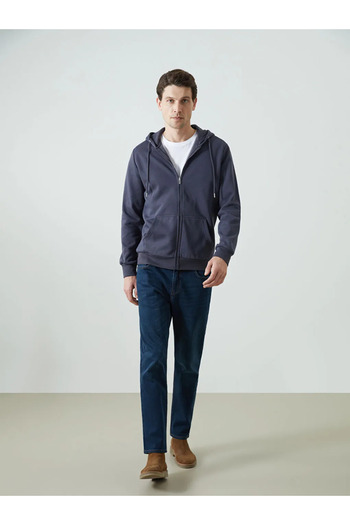 LC Waikiki Lcwaikiki Basic Hooded Long Sleeve Men's Zip-Up Sweatshirt