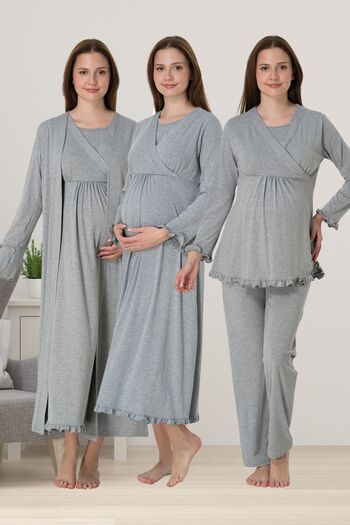 ByLohusa Effortt Gray Pregnant Maternity Set