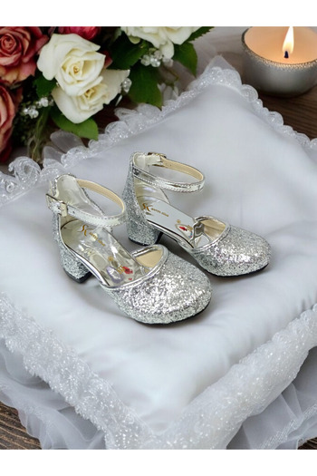 PATİK BEBE PANTOFI DE ROCHIE DE SEARĂ SILVER SIM SHINY FETE