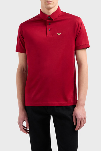 Emporio Armani Cotton Blended Logo Buttoned Polo Neck t Shirt Men Polo Neck t Shirt