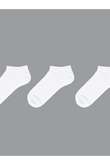 LC Waikiki Lcw Eco White Women's Plain Booties Socks 3 Pack