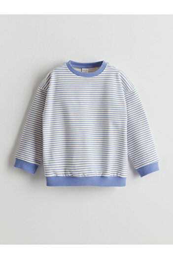 LC Waikiki LCW baby Mor Çizgili Kız Bebek Sweatshirt ve Tayt 2'li