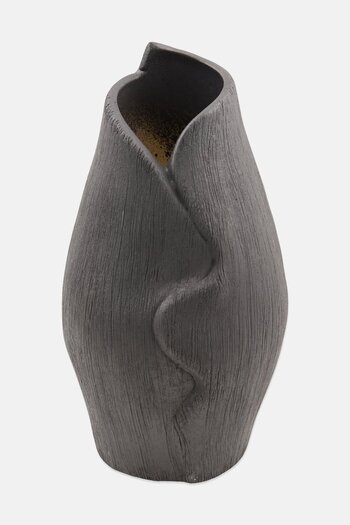 Muy Mucho Ceramic Decorative Vase, Charcoal