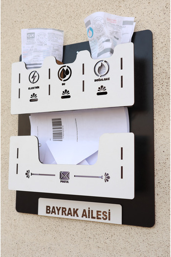 kutuTR Apartment Common Bill & Mailbox Wood - Black White