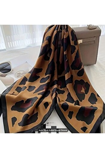 Dgt Luxury Αξεσουάρ λαιμού με μοτίβο κόκκινο λεοπάρ Κασκόλ διπλής όψης τετράγωνο σάλι 70cmx70cm
