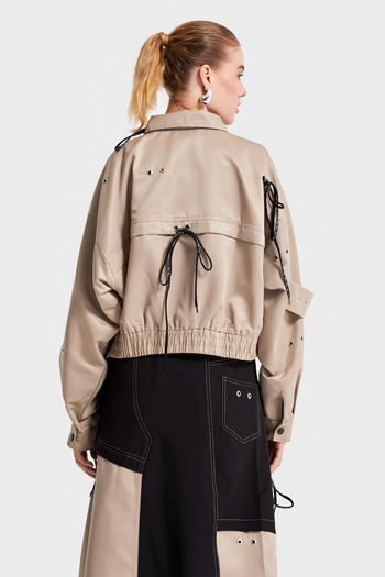 its basic Γυναικείο μπουφάν σε μπεζ χρώμα Oversize Design