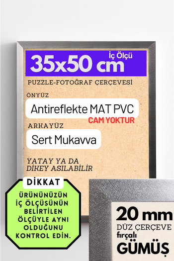 CreaWitch 20mm- 35X50 cm Transparent Matte Pvc Glassless Photo 500 Pieces Puzzle Document Frame Horizontal Vertical 20Pcs