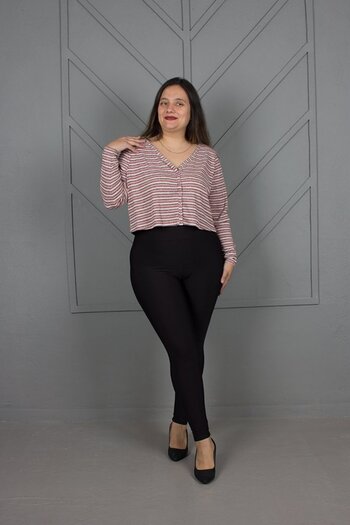 Truva XXL Striped Plus Size Crop Cardigan