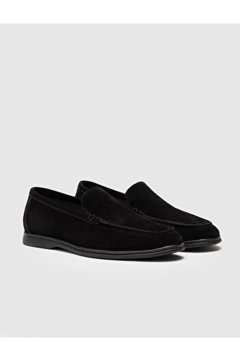Cabani Men's Casual Shoes - Genuine Leather Black Suede