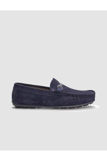 Cabani Ανδρικό loafer από γνήσιο δέρμα Navy Blue Suede με αγκράφα