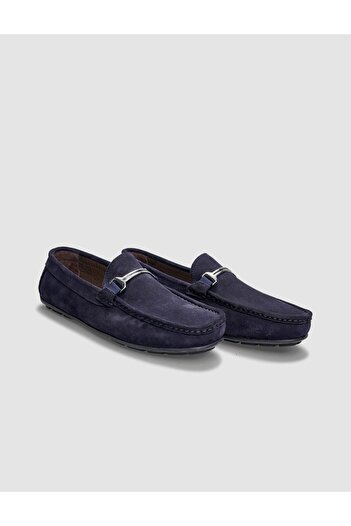 Cabani Ανδρικό loafer από γνήσιο δέρμα Navy Blue Suede με αγκράφα