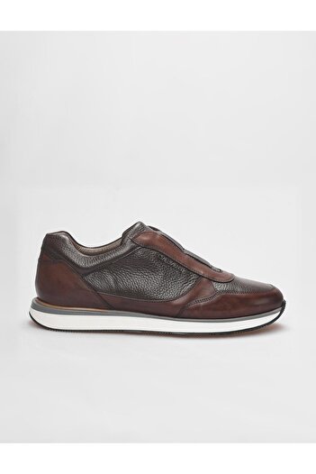 Cabani Genuine Leather Brown Men's Sports Shoes