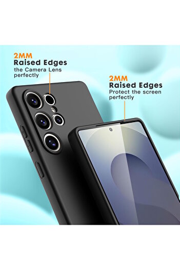 m.tk moveteck Galaxy S25 Ultra Case with Camera Protection Soft Color Silicone + 9H Screen Protector Glass 2in1 Set