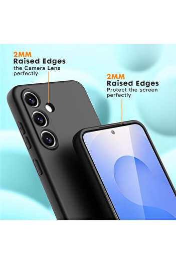 m.tk moveteck Galaxy S25 Case with Camera Protection Soft Colored Silicone + 9H Screen Protector Glass 2in1 Set