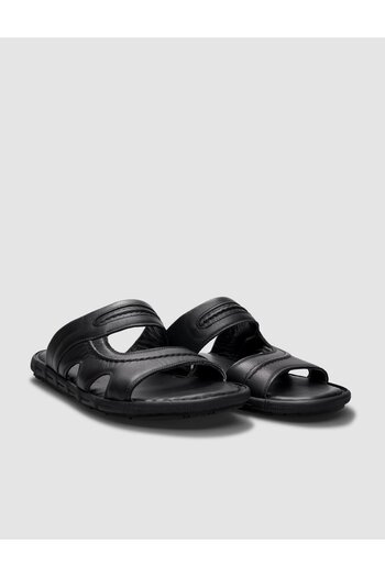 Cabani 100% Genuine Leather Black Men's Casual Slippers